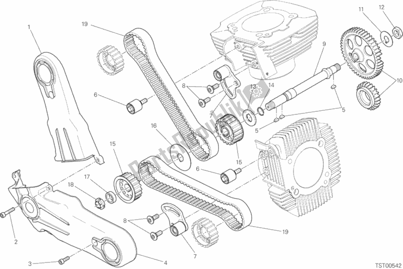 Todas as partes de Distribuzione do Ducati Scrambler Icon USA 803 2015